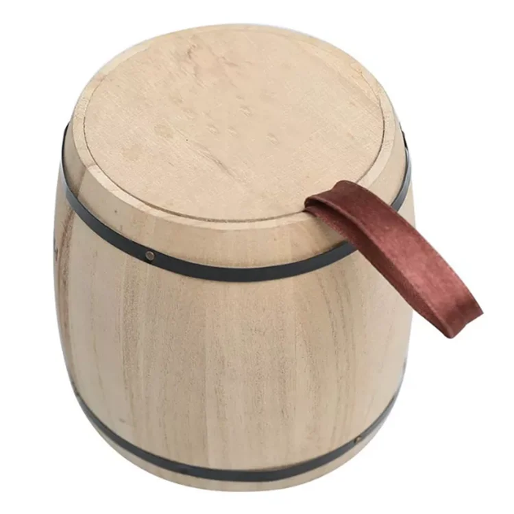 Rustic Handmade Primary Color Wood Food Storage Barrel Product