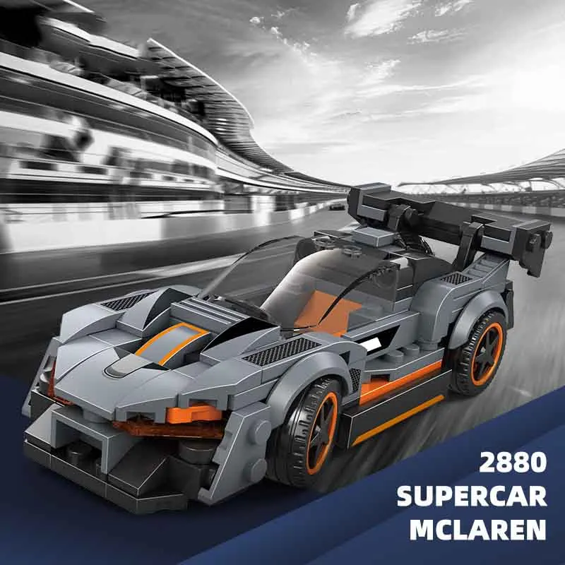 2880 Building Brick Sets Racing Car Sports Car Police Car Model Assembly MOC Block Small particles Educational Children Toys