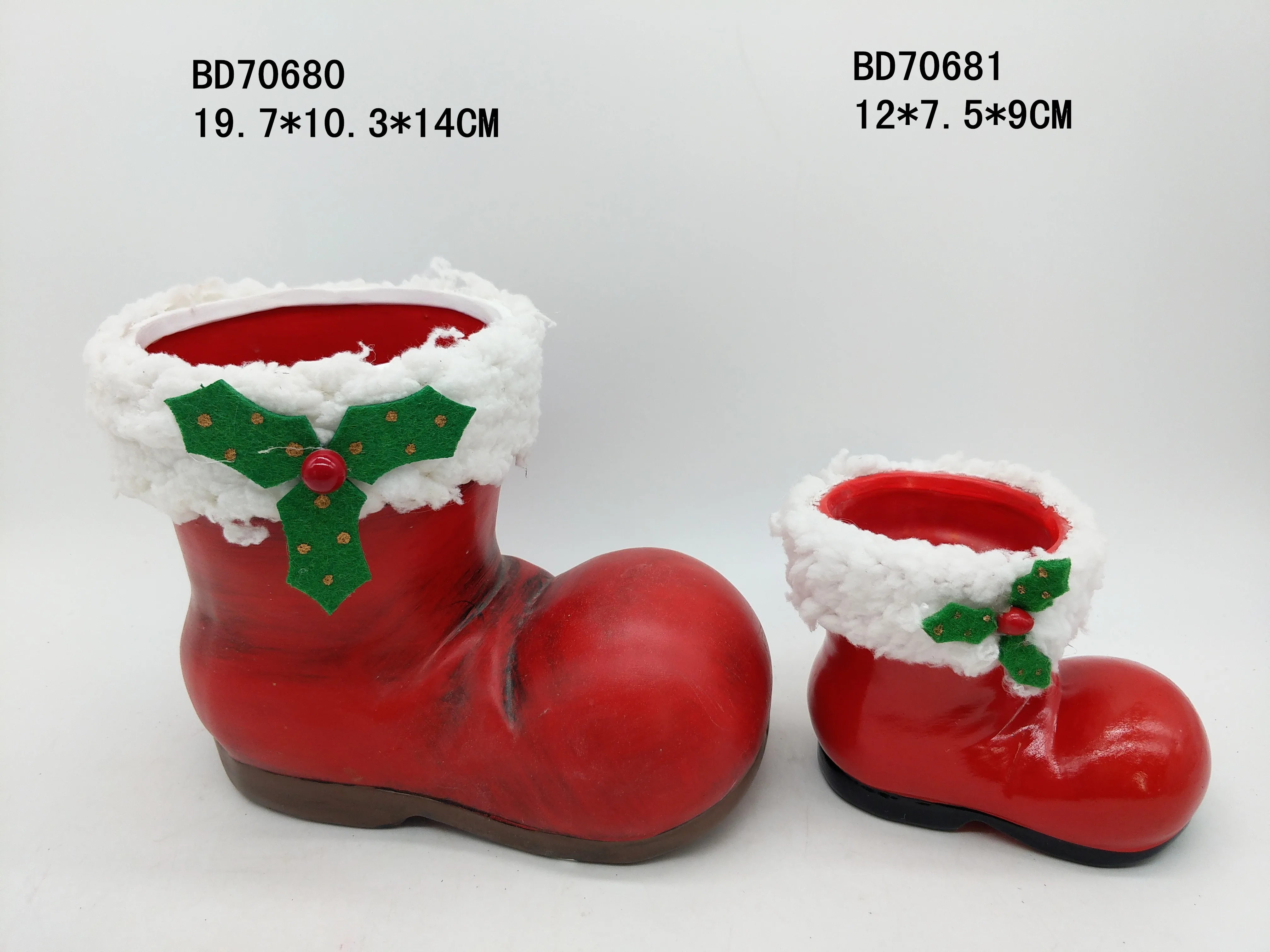 Xmas Decorative Ceramic Boot-Shaped Planters for Garden or Outdoor Chic Design for Kitchen or Room Live Flower Pot