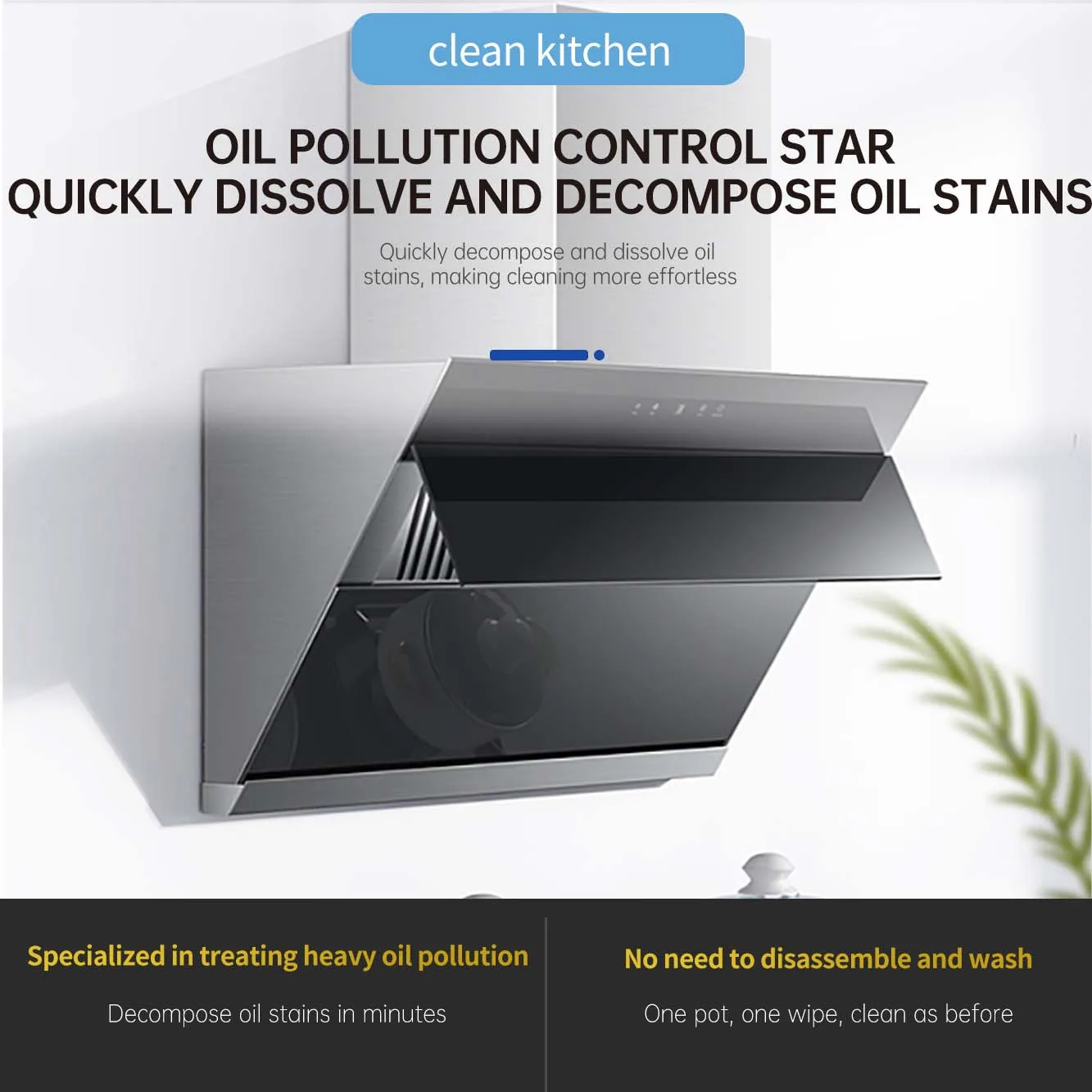 Fascinating Price New Type 500ml * 2  Dirt Easily Natual Magic Kitchen Cleaner Kitchen Oil Stain Cleaner