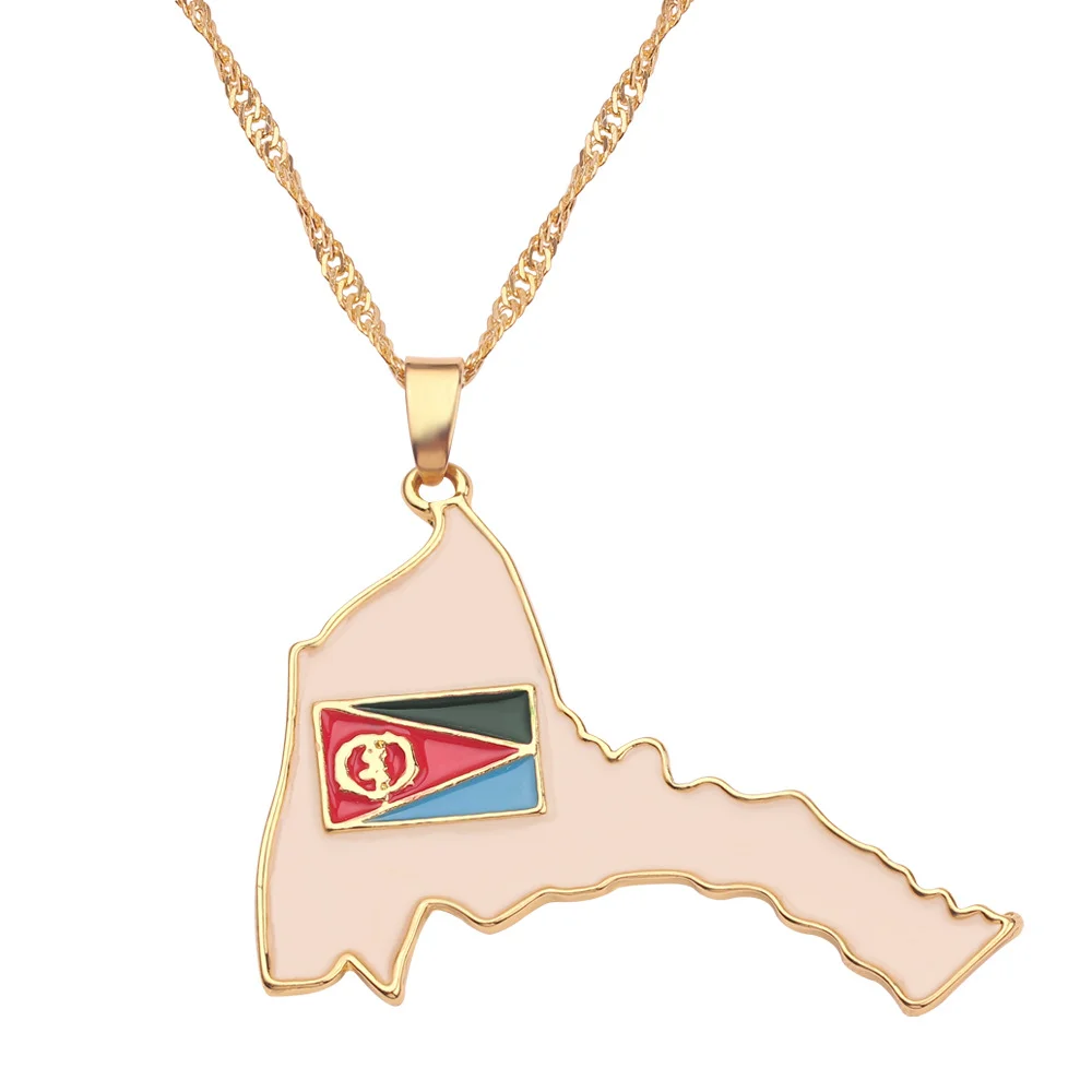 Best Selling World Map And National Flag Creative Jewelry Necklace Wholesale Factory Sales Alloy Pendant World Map Necklace