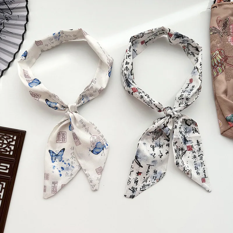 Шелковый шарф с логотипом принтом бабочек