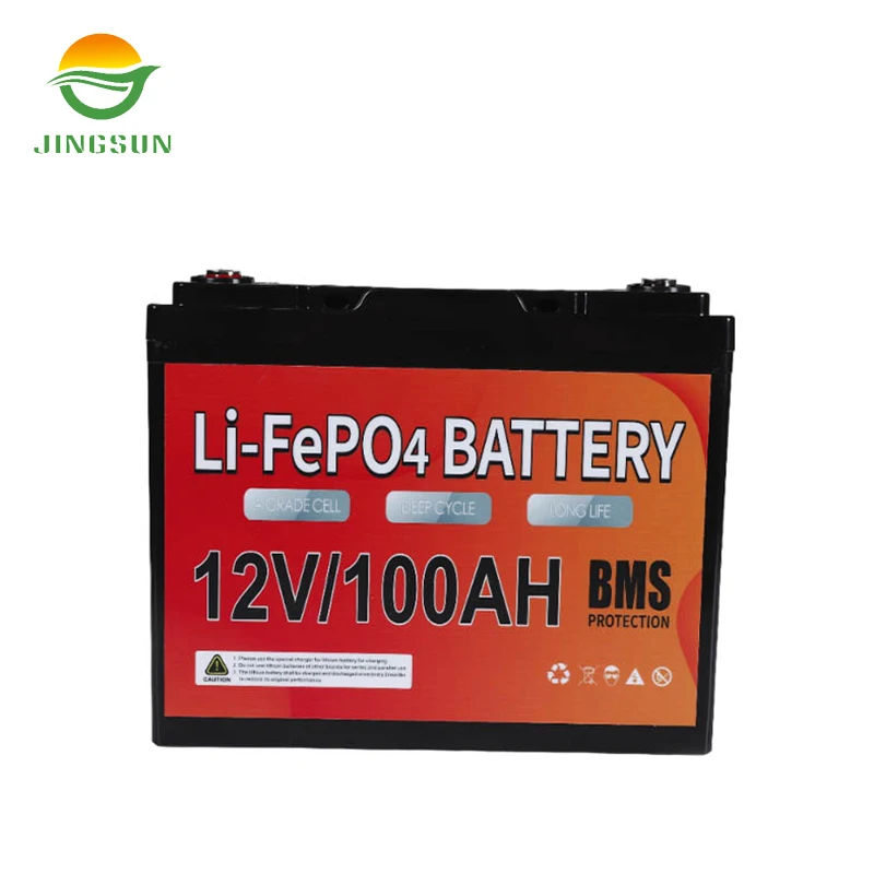 Jingsun Factory Sale Batterie Solaire Lithium 100ah 12v Lithium Battery Cells Metal Electric Vehicles 12 Volt Sealed Storage LFP