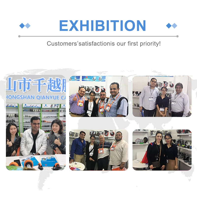 Blue rubber PVC light duty furniture office chair caster wheels