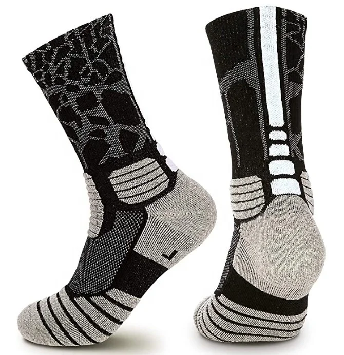 TA20120 Custom Cotton Black Arch Support Padded Everyday Athletic Youth Football Socks