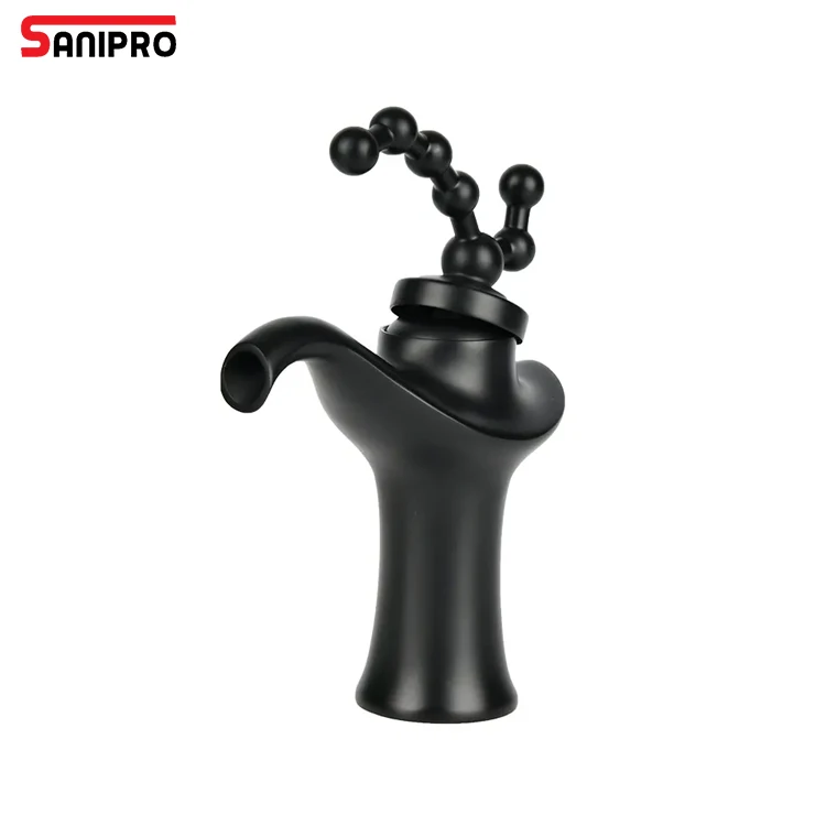 SANIPRO Modern Artistic Aladdin Magic Lamp Taps Luxury Cold and Hot Water Mixer Bathroom Sink Tap Brass Antique Basin Faucets