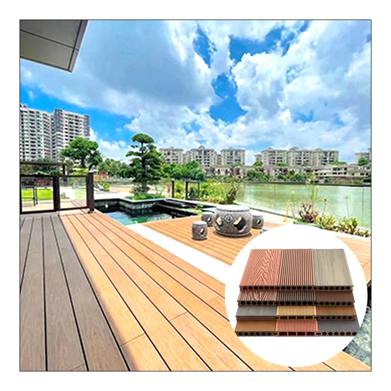 Environment-Protection Hollow / Solid Co-Extrusion Composite Outdoor WPC Decking Flooring