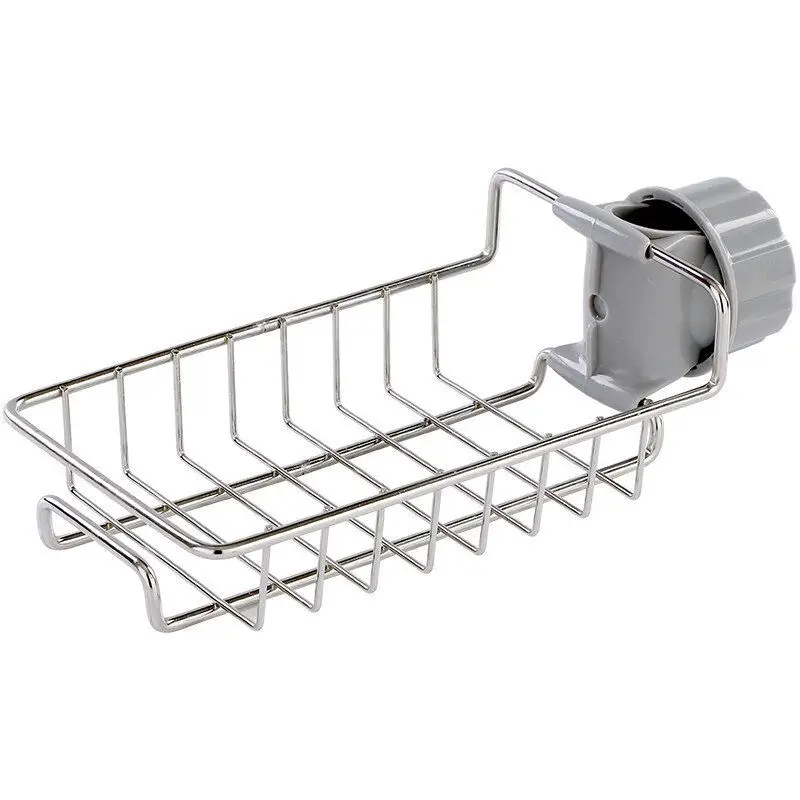 F3-486 Stainless steel faucet storage rack dishcloth drainage rack, kitchen household products, non perforated sink storage rack