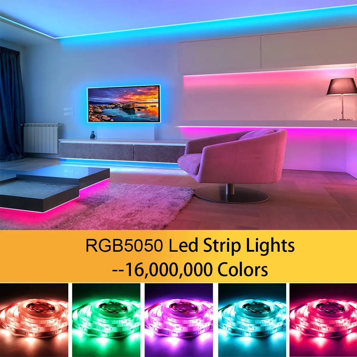 5V Flexible Rgb Smart Led Strip Music Sync App Remote Control Usb 5V Bedroom Tv Pc Backlight Smd 5050 Led Strip Light