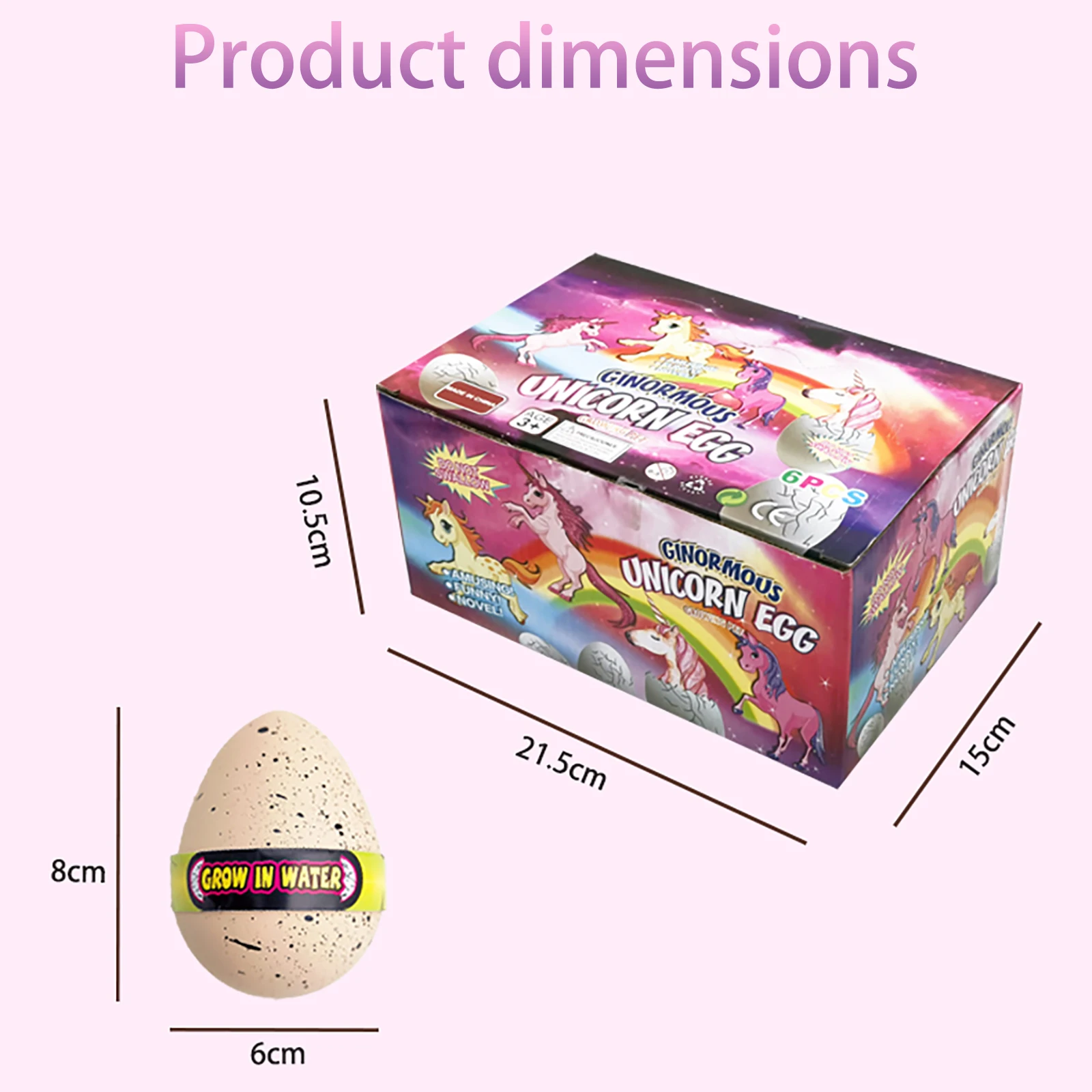Cross Border Rainbow Unicorn Hatching Eggs Peenma Ponies Soaking Water Bulging Educational Stall Toy Eggs Children Perfect Gift