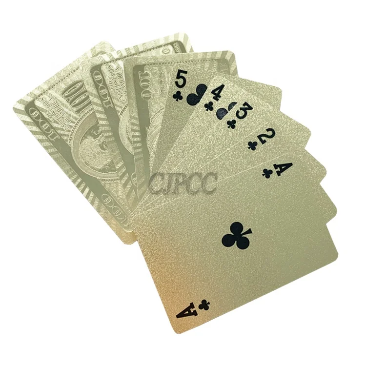 Custom Tuck Box for Playing Cards Gold Foil Poker Cards Plastic Playing Cards