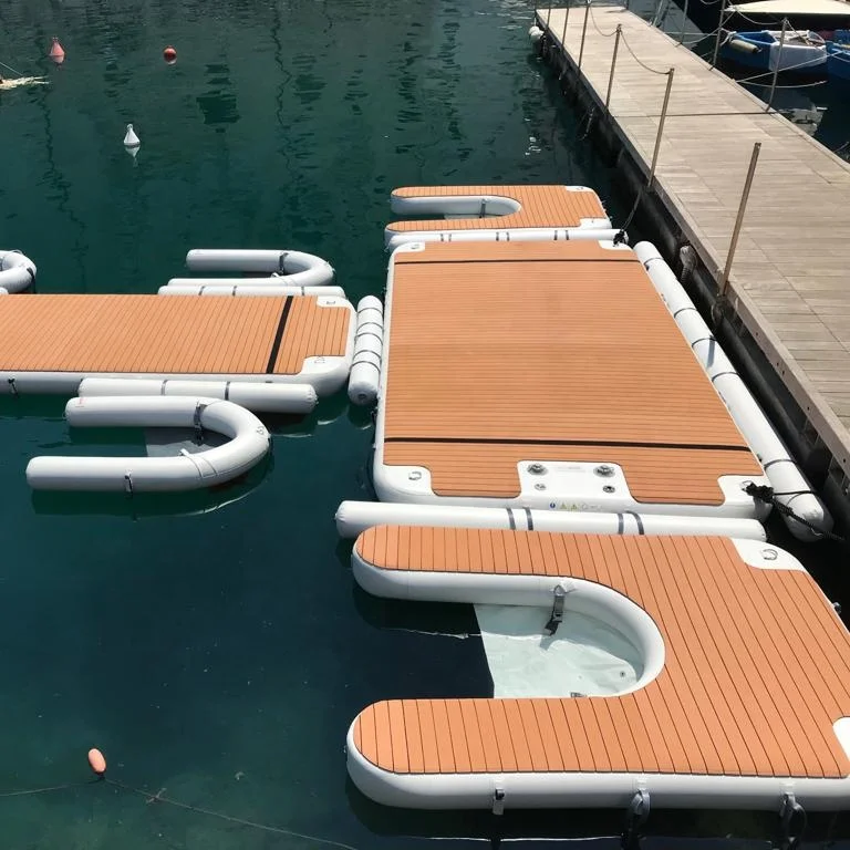cheap dock inflatable mat pontoon floating platform for sale