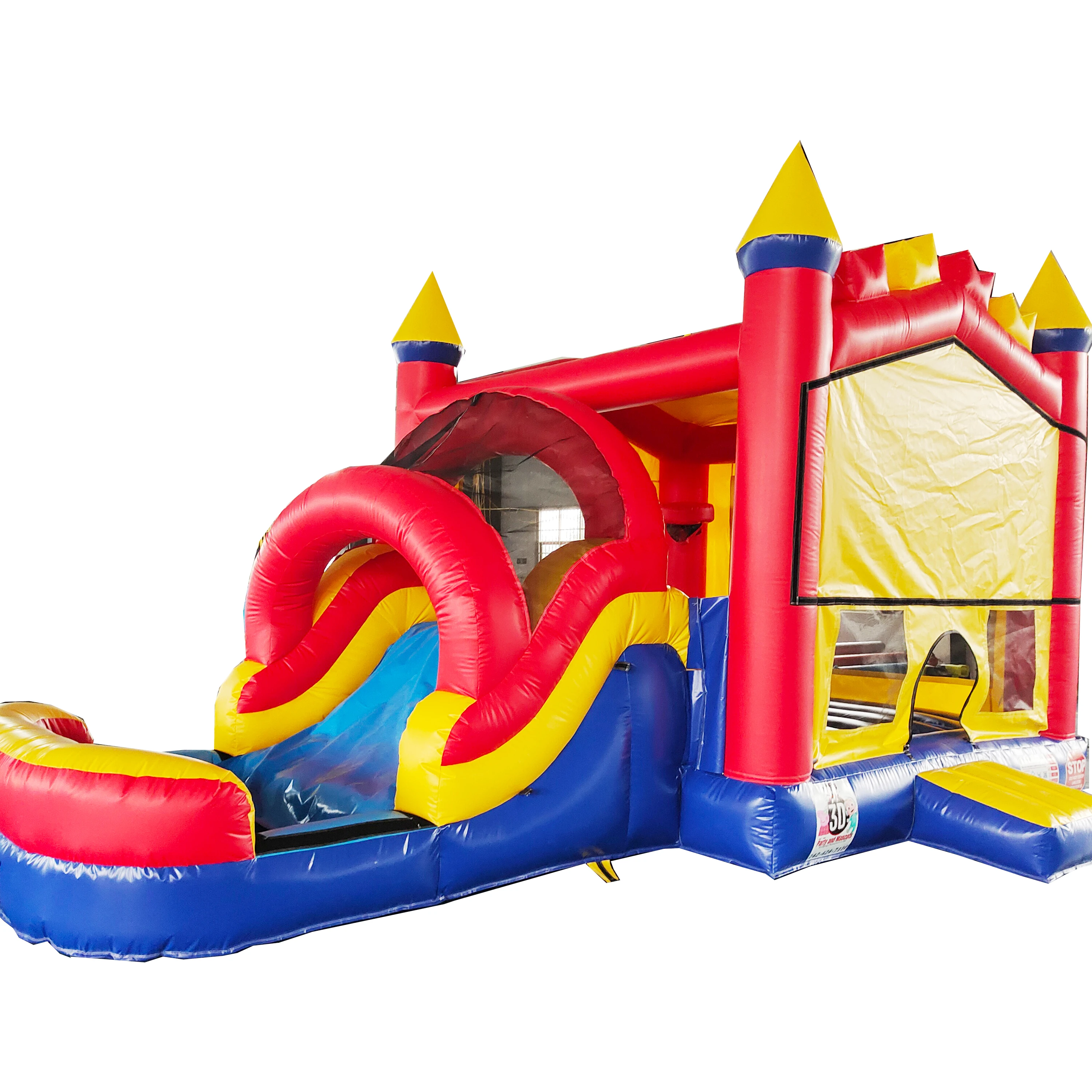 Inflatable bouncer with slide  jumping castle 5in1combos inflables mermaid commercial bounce house with slide