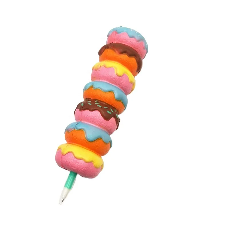 custom squishy soft Stress relief PU Foam Toys Creative Topper Cover Scented Squishy PU pen donut pen