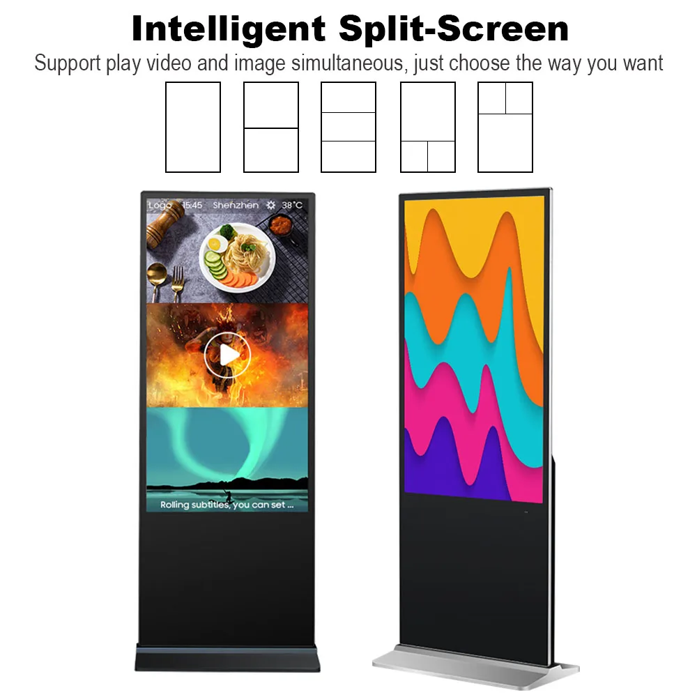 32 inch Indoor Advertising Floor Standing Android Totem Programmable Lcd Touch Screen Interactive Kiosk Digital Signage Displays