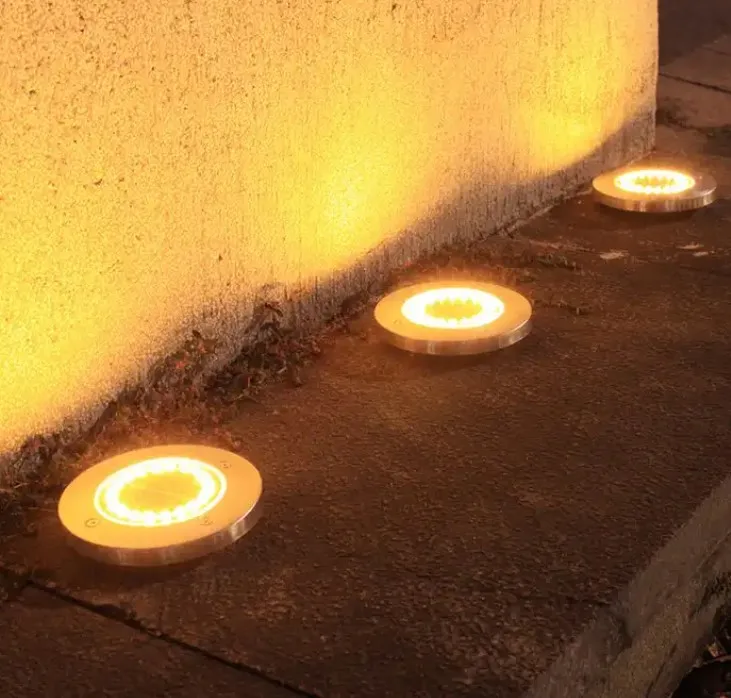 5W Solar Power Wireless LED Buried Underground Deck Light Stainless Steel IP65 Waterproof Garden Solar Energy Inground Foot Lamp