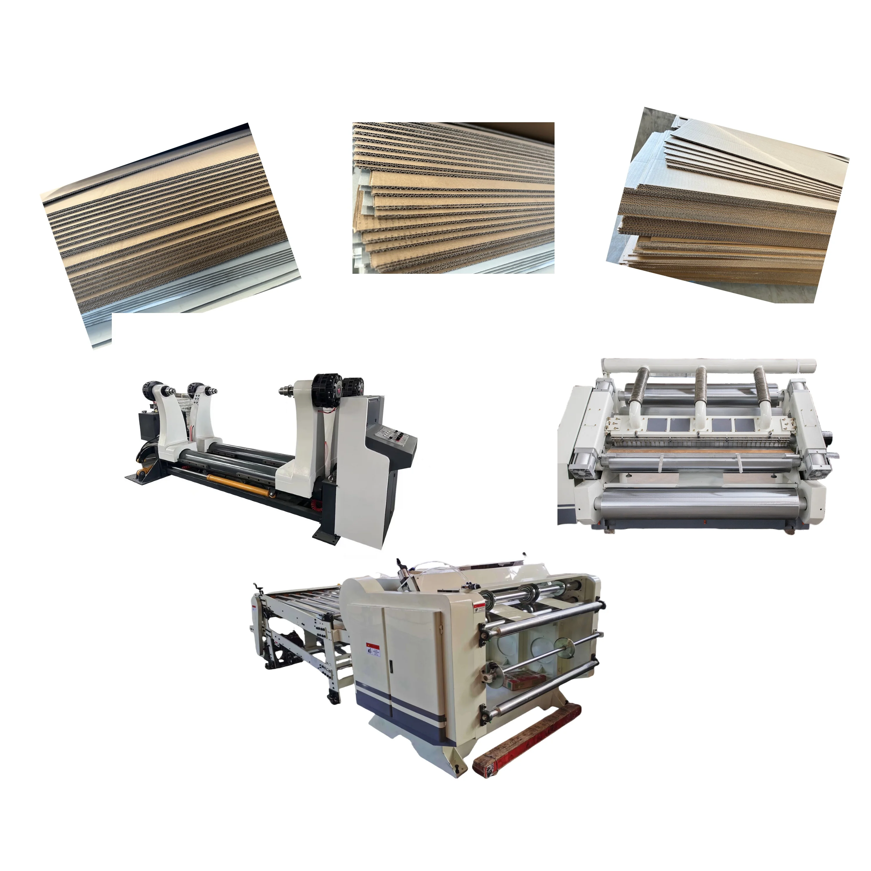 Automatic single facer corrugated cardboard carton paper box making machine