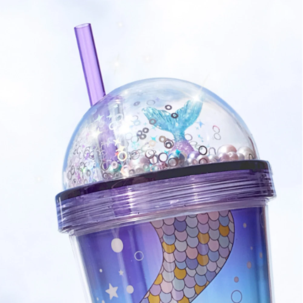 Sea-maid New Fancy Promotional Design Custom Eco-friendly Multicoloured Unicorn Plastic Tumbler Cup Summer Plastic Juice Cup