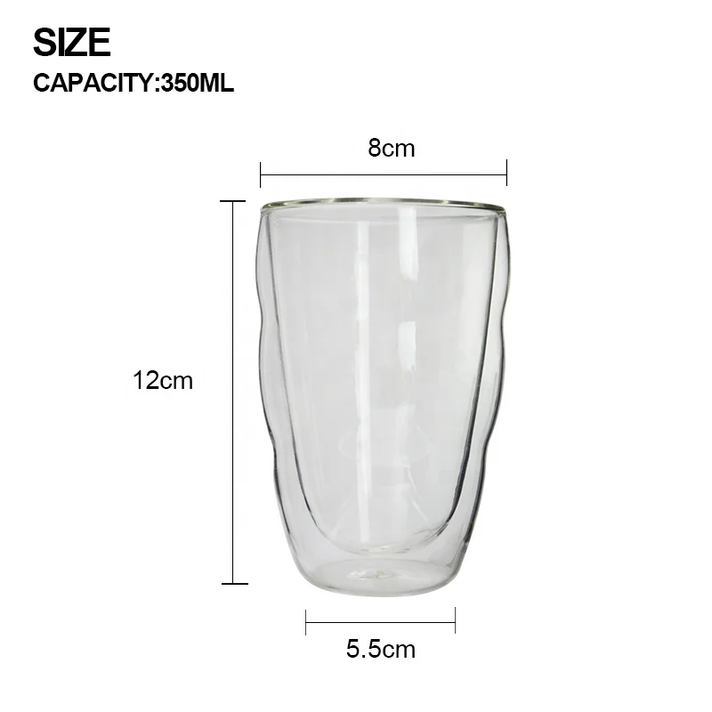 High Borosilicate double Wall Layer glass Cup tumbler hand Blown Denier Cappuccino for Tea