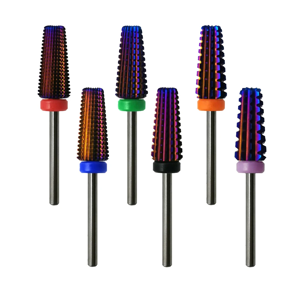 
2021 Amazon Trending carbide nail drill bit 5 in 1 nail filing bits manicure equipment tornado carbide tungsten nail drill bits 