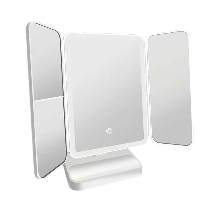 Hot Sale Collapsible Intelligent Touchscreen Lights Dressing Table Makeup Style Silver Miroir