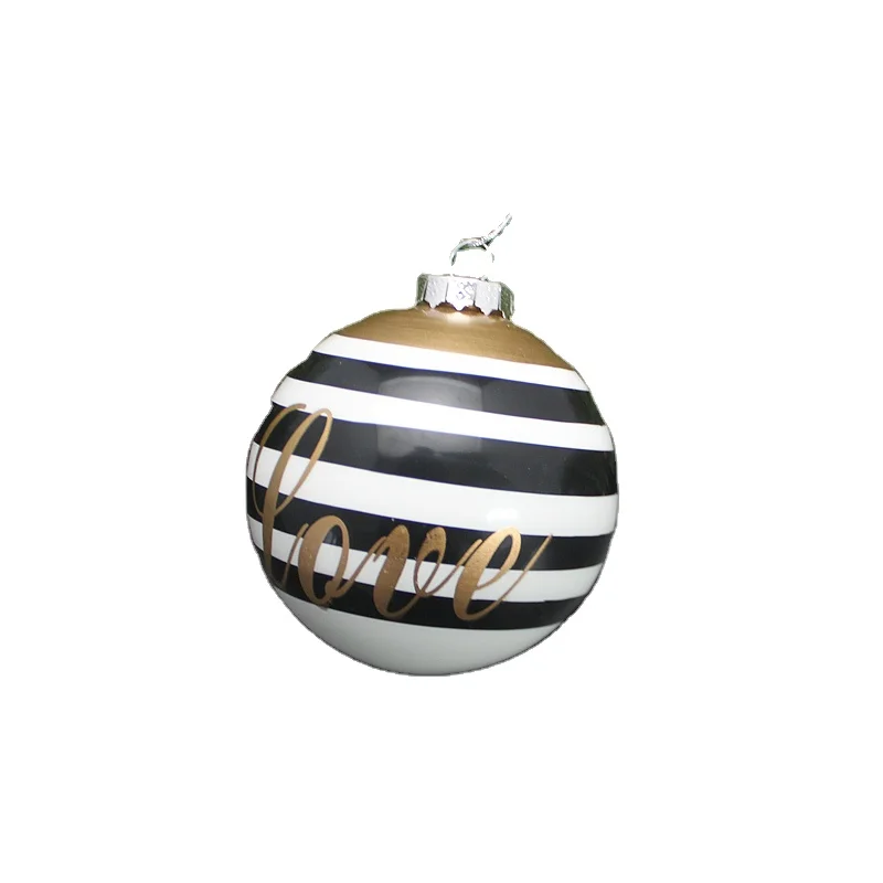 Chinese crafts mini hanging print logo christmas glass ball for decoration