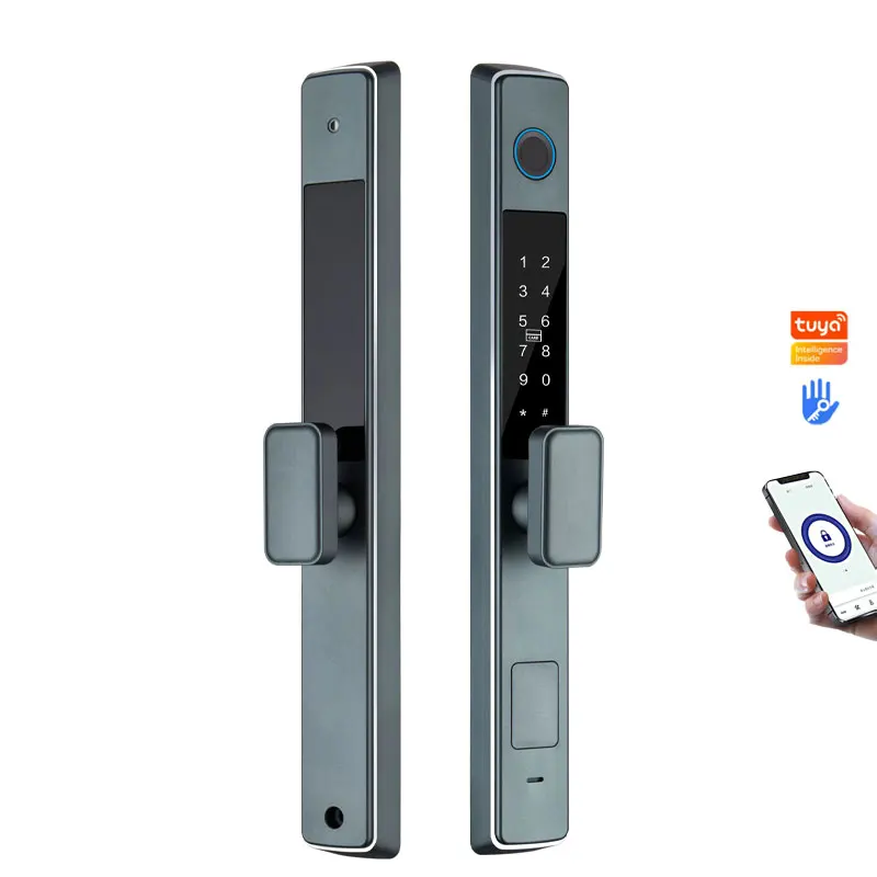 Handle fingerprint Door Lock Remote Unlock Smart Gateway Ttlock App Wifi Bluetooth Locks Fingerprint Door Locks