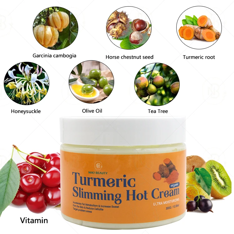 Herbal Ginger Slim Cream Body Hip Waist Tummy Calf Muscles Fat Burning Hot Turmeric Slimming Cream