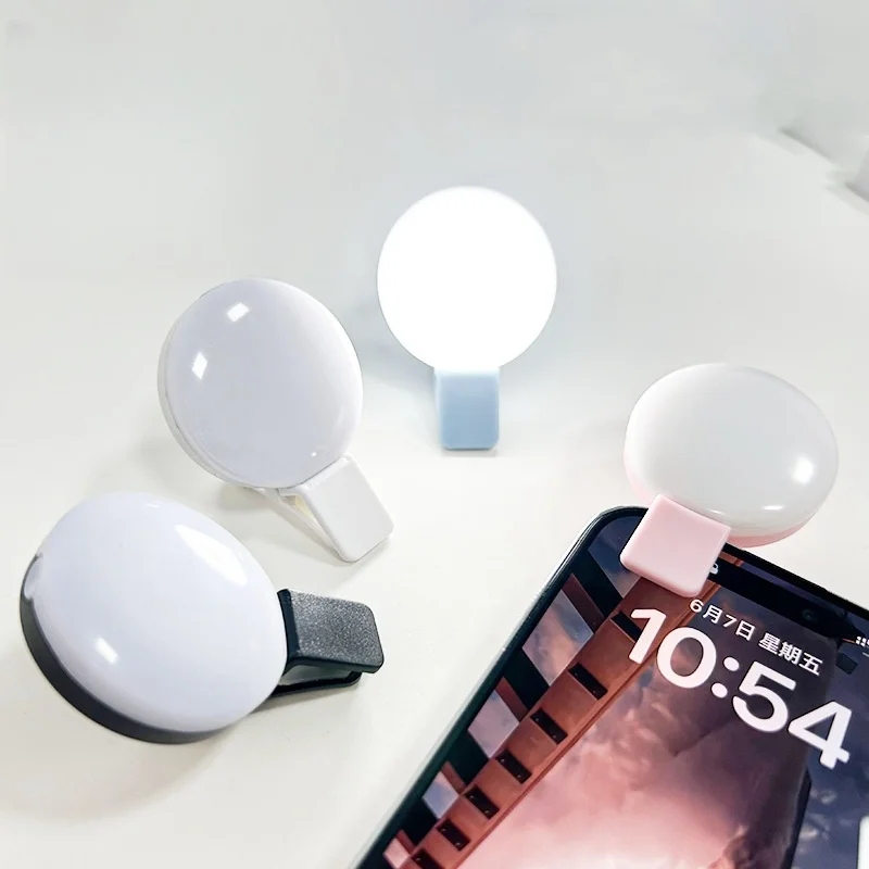 Custom logo Rechargeable Phone Clip Light Led Mini Q Mobile Phone Selfie Ring Light