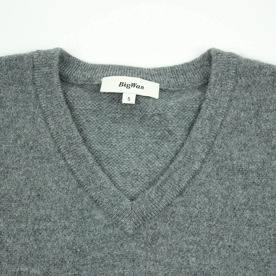 High quality winter luxury pure 100% cashmere knit pullover custom v neck men cashmere sweater manufacturers