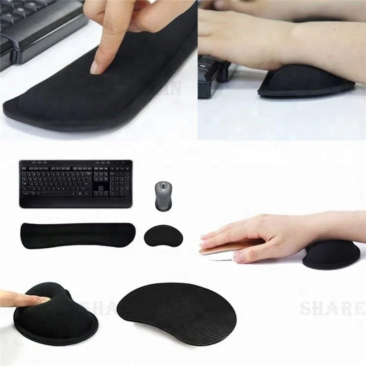 Memory Foam Keyboard Mouse Rest Set Office Gaming Laptop Keyboard Wrist Rest