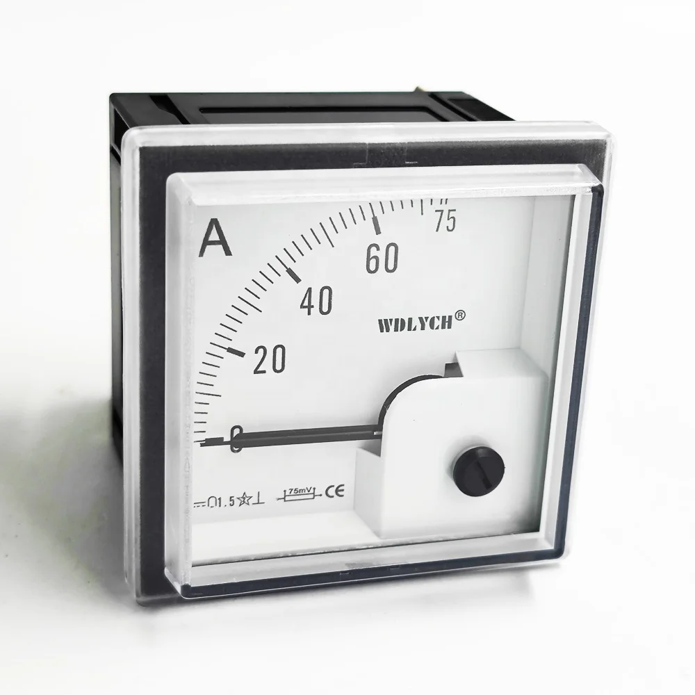 Factory Custom Panel Analog 72mm 75MV 0-70A Ammeter Current Ampere Meter for Marine System