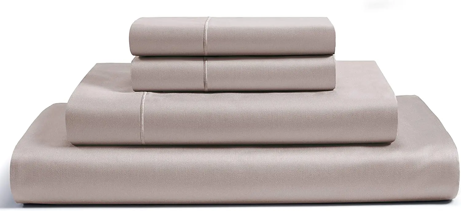 600TC Home 4Pcs Bedding Set Breathable Fitted sheet Cooling Flat Sheet Soft Pillowcases 100% Egyptian Cotton Bed Sheet Set