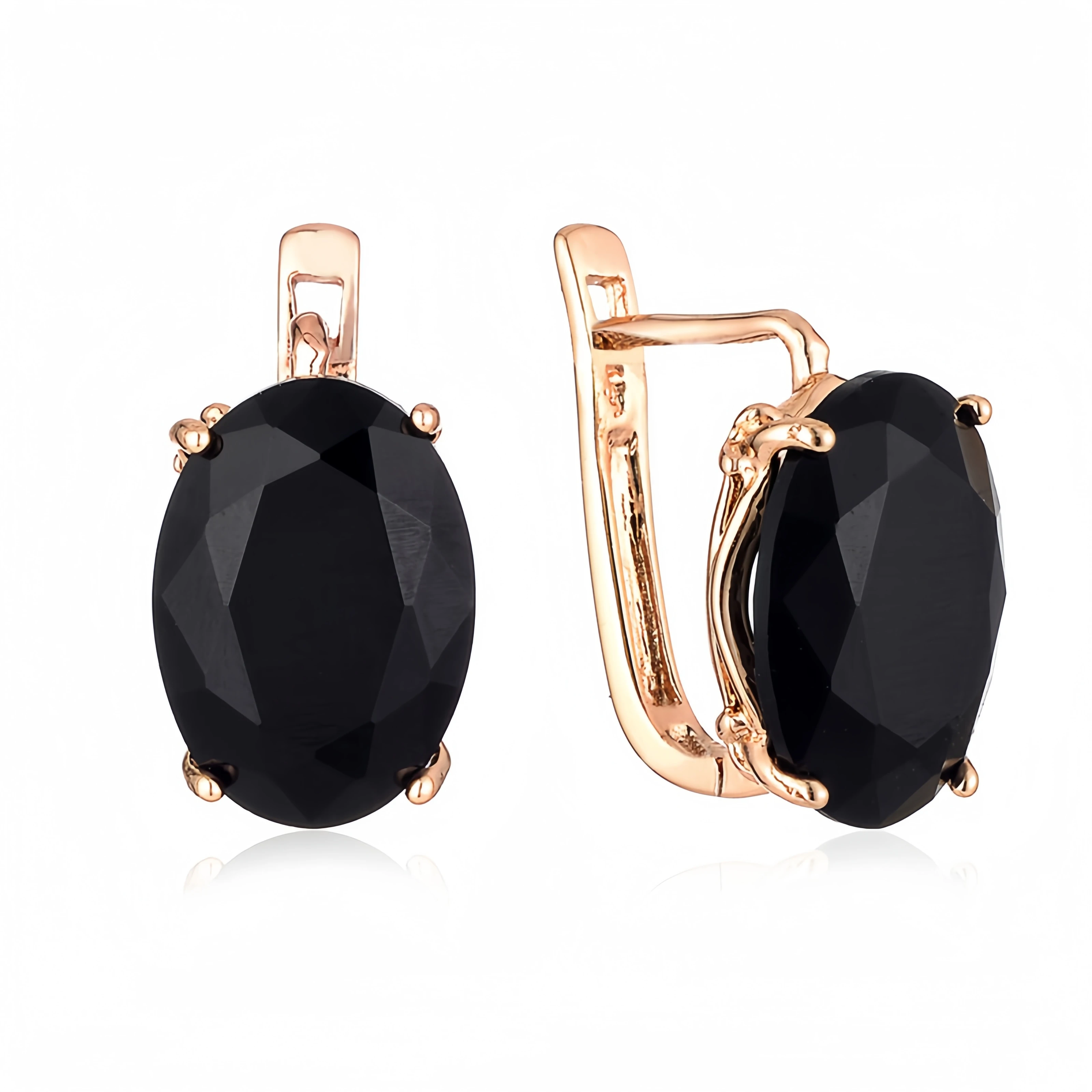 Romantic Vintage Black Earrings Round Design Blue Cubic Zirconia Chandelier Earrings