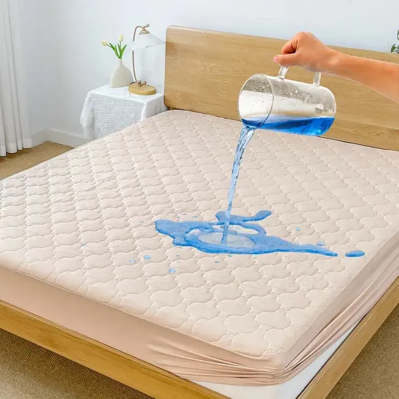 1pc Quilting Microfiber Waterproof Fitted Mattress Protector,Breathable and Soft Mattress Fitted Cover, Bed Sheet Cover