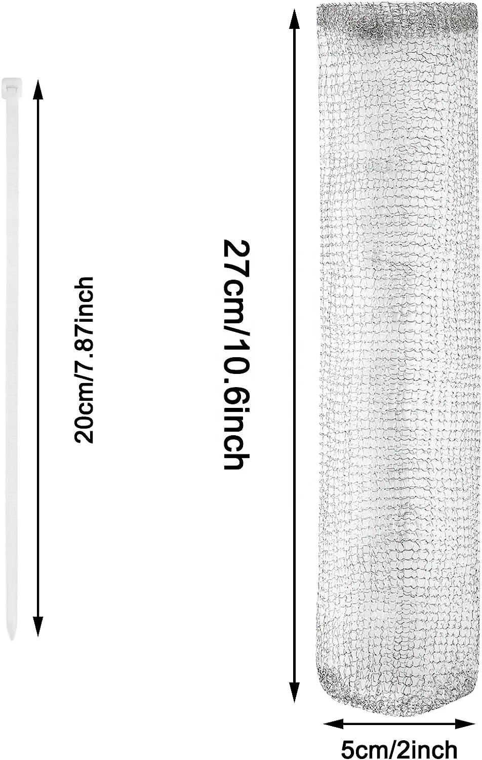 12 Pieces Lint Traps Washing Machine Stainless Steel Lint Snare Traps Laundry Mesh Washer Hose Filter with12 Pcs Cable Ties