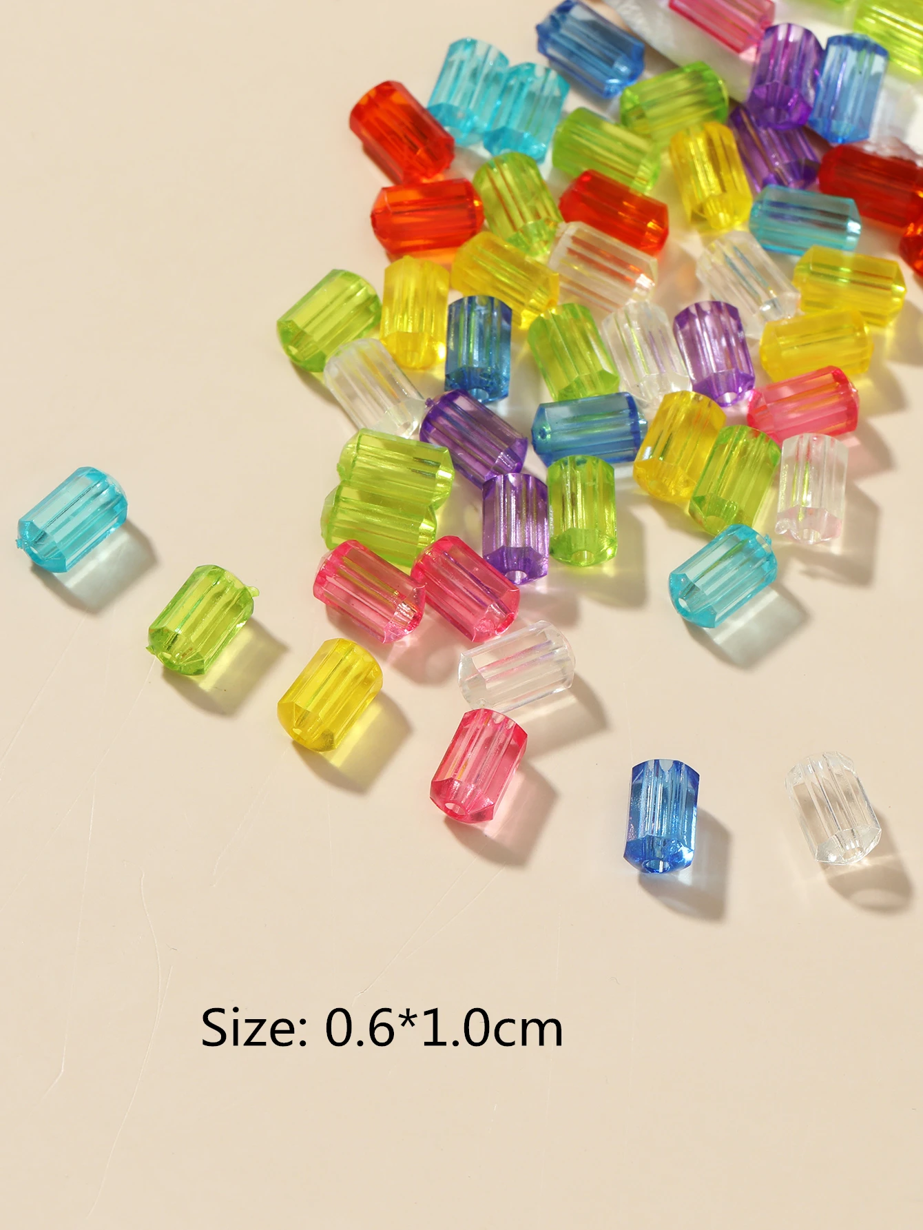 Cross-border wholesale mixed color acrylic cylindrical beads rice-shaped cat eye colored loose beads set bracelet