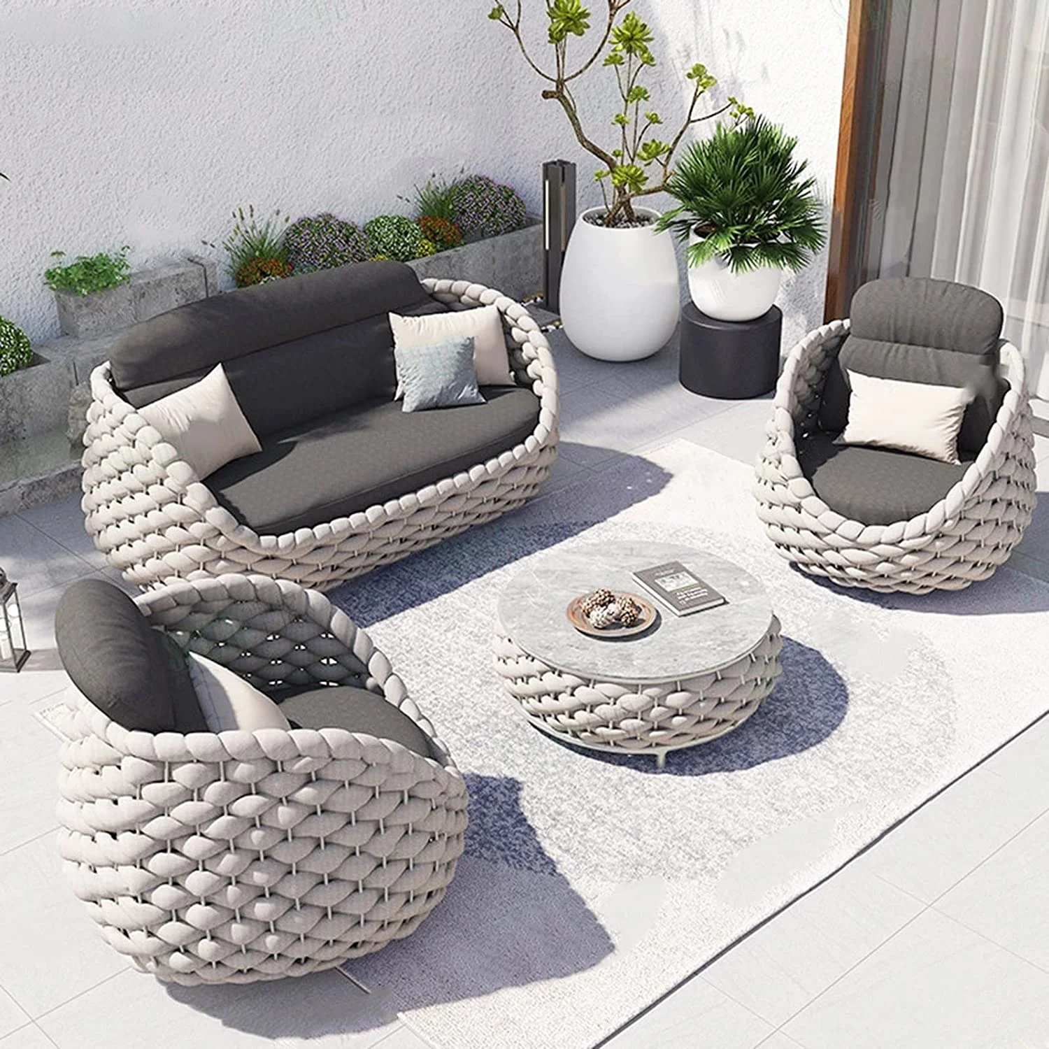 Modern Design Cheap Price Outdoor Garden Wicker Furniture All Weather Outdoor Sofa