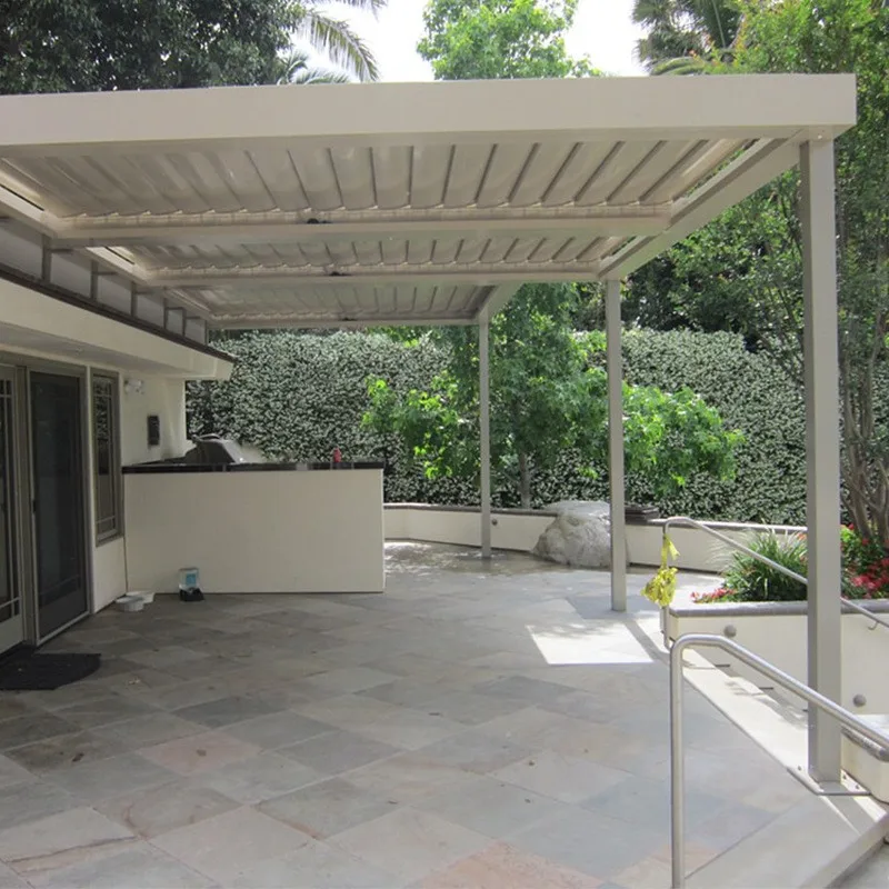 Lower price modern pergola bioclimatic aluminium slatted motorized waterproof pergola roof ideas