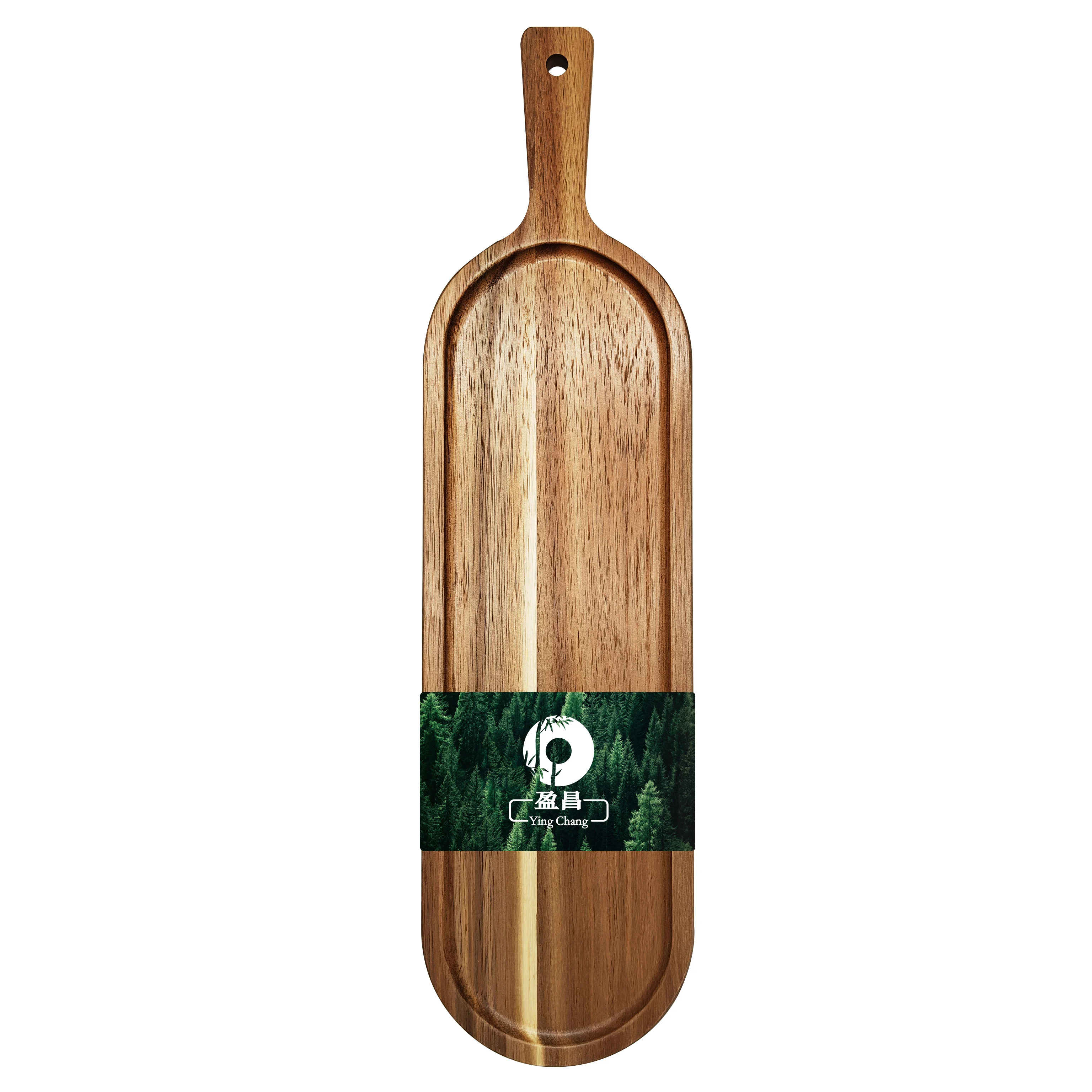 High Quality Creative Wood Rustic Rectangle Shape Dinner Plate Sushi Fruit Snack Dessert Wooden Serving Tray