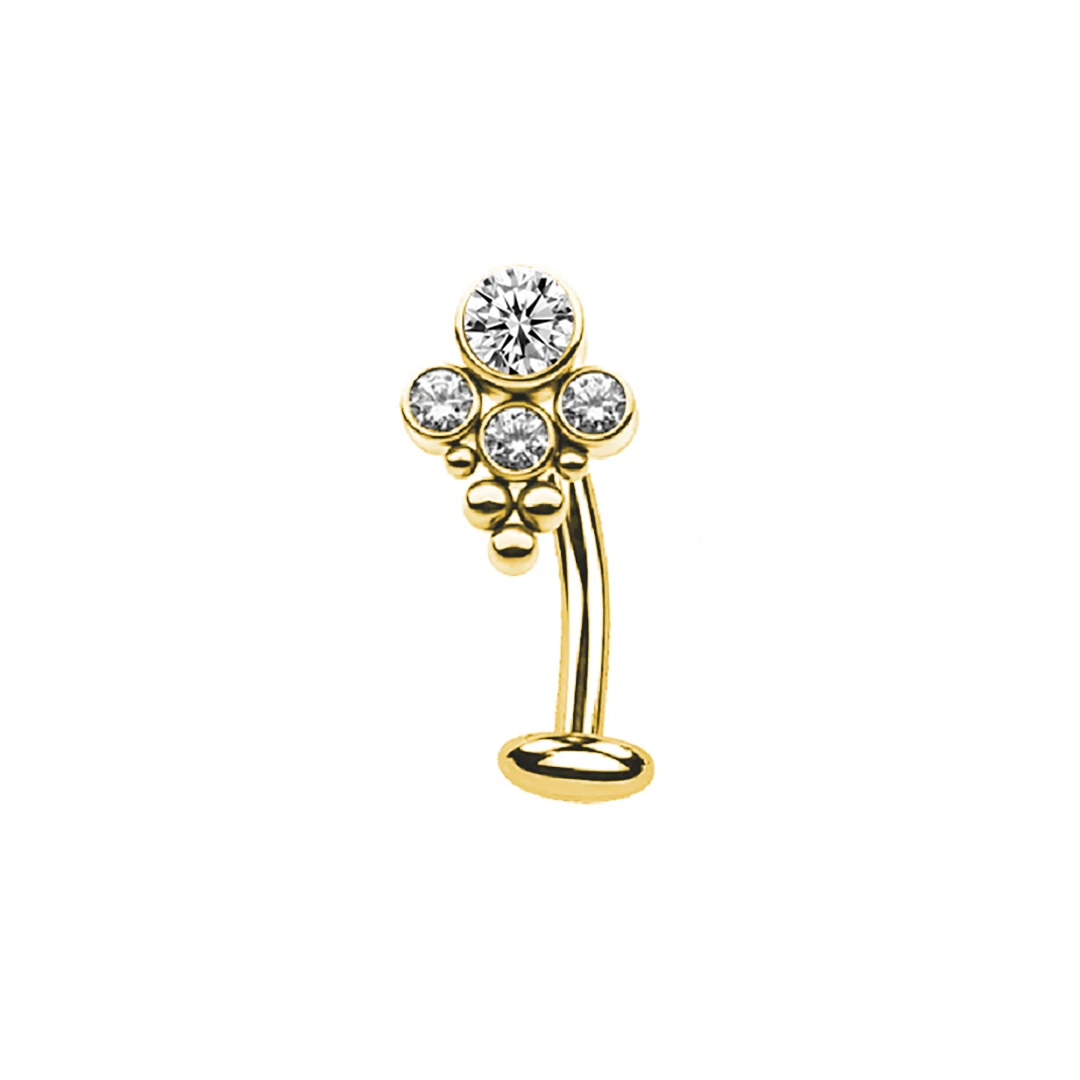 Calenдо ASTM F136 титановое Изогнутое Кольцо с резьбой набор ободков для пупка кольцо пирсинга