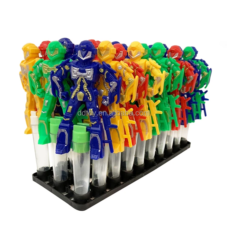 Plastic Robot Toys With Empty Candy Tube for Candy Package