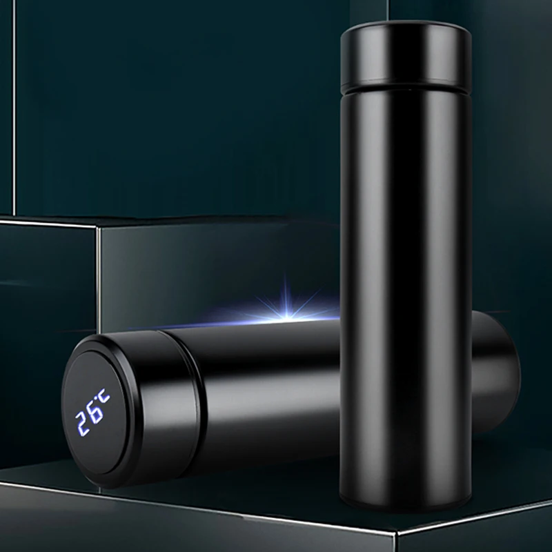 China Manufacture Custom Logo 500ml Led Display New Design Reusable  Stainless Steel Thermos Cup