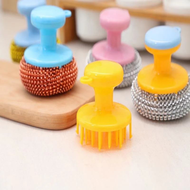 Kitchen Accessories PP And PET Material Plastic Kitchen Pan Dish Cleaning Brushes With Handle