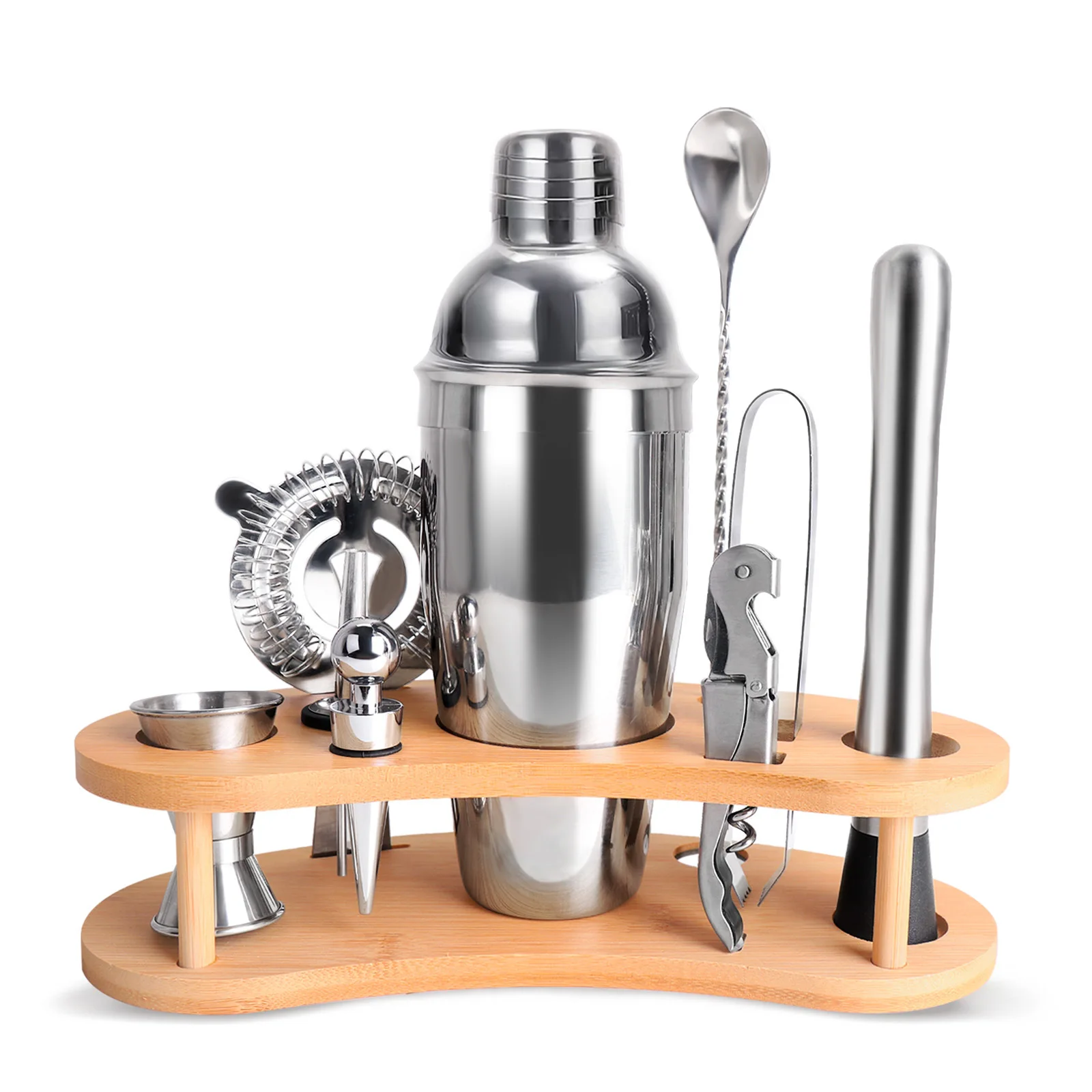 Stainless Steel Bar Tool Set Wholesale Easy To Store Bartender Kit Bar Tools Professional Barware Necessary Bar Tool Set