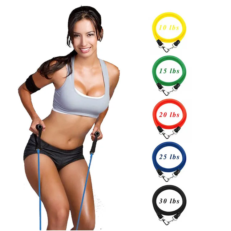 Exercise Pull Rope Latex Tubes Foam Handle Door Anchor Straps Fitness Yoga Training Sport Workout Resistance Band Set