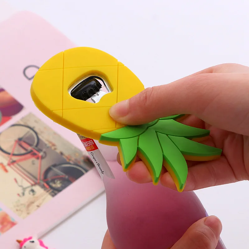 Creative fruit cartoon refrigerator sticker bottle opener multifunctional soft rubber beer bottle opener