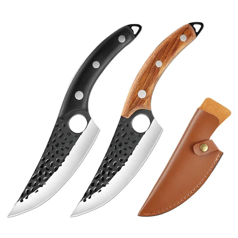 high carbon steel kitchen chef cleaver serbian hammer boning knife for sheep brisket slaughter meat butcher forged chopper knife