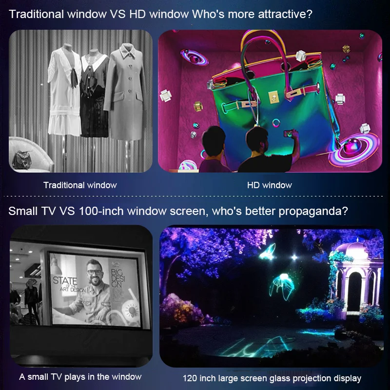 Grey Anti-light 3D Transparent Projection Self-adhesive Holographic Rear Projection Film