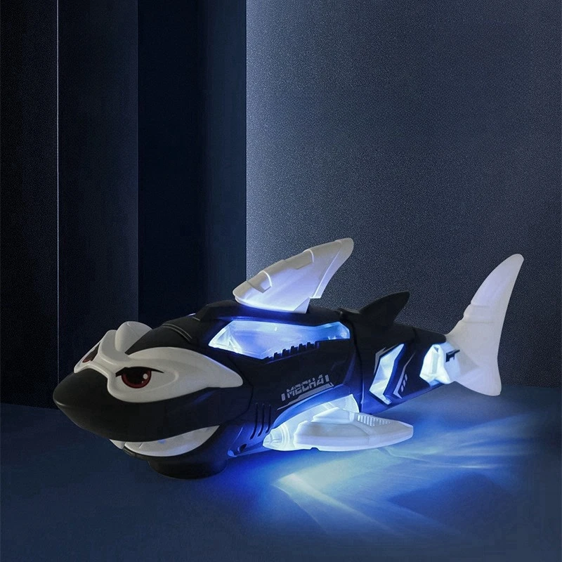 Hot Sale Walking Sensor Crawling Induction Electric Crab Shark Model Toy Kids Learning Educational Interactive with Music Light